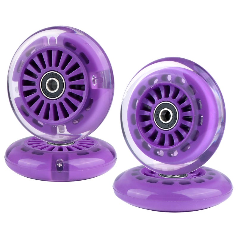Gladeer 90mm Wiggle Car Polyurethane Replacement Wheels Set Upgrades for PlasmaCar Ride-on Toys Wiggle Car Replacement Wheels, 4-Pack (Purple) - Image 1